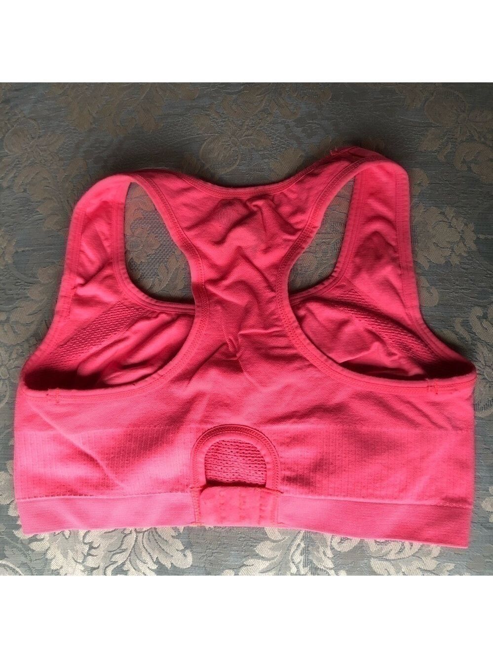 Neon coral medium impact racer back sports bra size medium - Picture 8 of 13